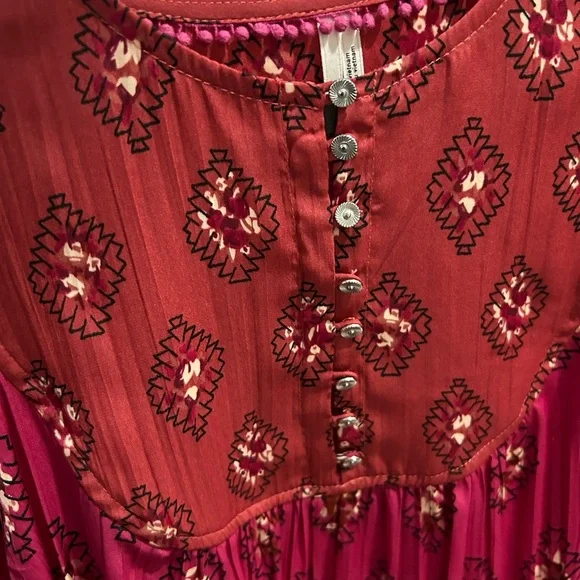 Anthropologie Pink Puff Sleeve Smocked Blouse M - Picture 5 of 10